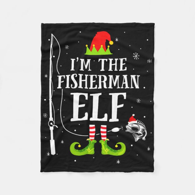 Jag är fiskarälvan som matchar rolig fiske jul fleecefilt (Framsidan)