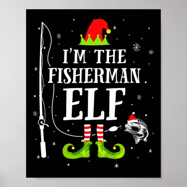 Jag är fiskarälvan som matchar rolig fiske jul poster (Framsidan)