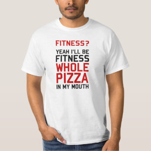 Jag är Fitnees hela Pizza i min mun T Shirt