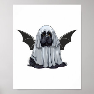 Jag är Fladdermus Ghost Hund. Cute Hund dold som G Poster