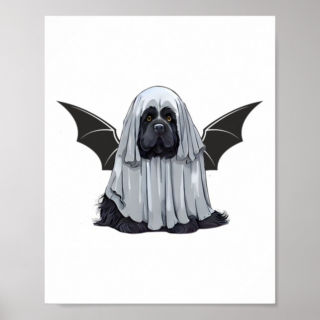 Jag är Fladdermus Ghost Hund. Cute Hund dold som G Poster (Framsidan)