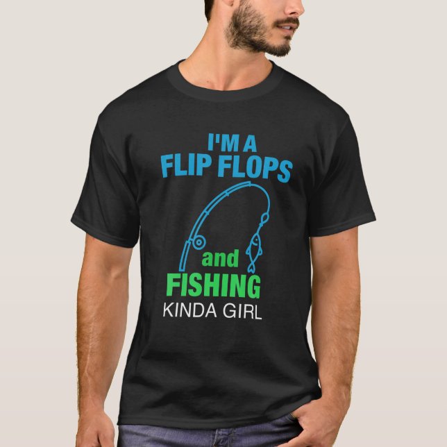Jag är Flinflip flops och fiskar kinda Girl. T Shirt (Framsida)