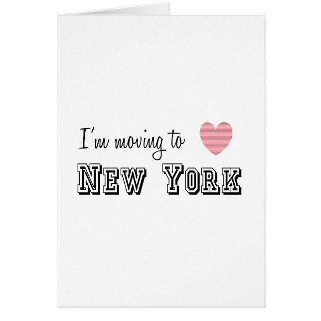 Jag är Flytta till New York Hälsningskort (Framsidan)