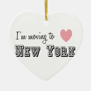 Jag är Flytta till New York Julgransprydnad Keramik