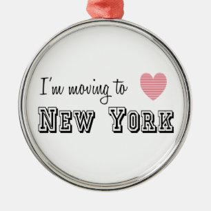 Jag är Flytta till New York Julgransprydnad Metall