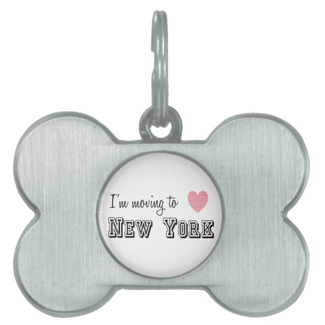 Jag är Flytta till New York Namnbricka Husdjur (Framsidan)