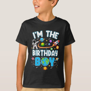 Jag Är Födelsedags Pojken Astronaut Familj Rymd Pl T Shirt
