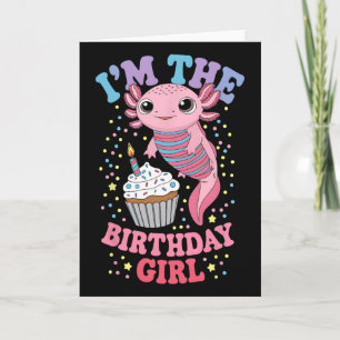 Jag är födelsedagsflickan Axolotl Matchande Familj Kort
