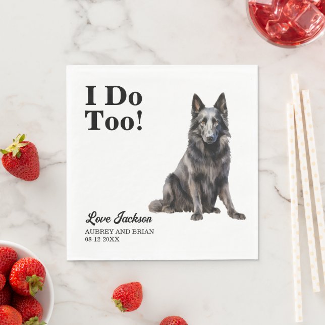 Jag är för belgiskt fårhundspet Bröllop Pappersservett (Insitu)