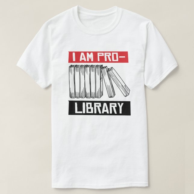 Jag är för bibliotek t shirt (Design framsida)