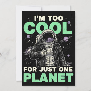 Jag är för cool för bara en planet inbjudningar