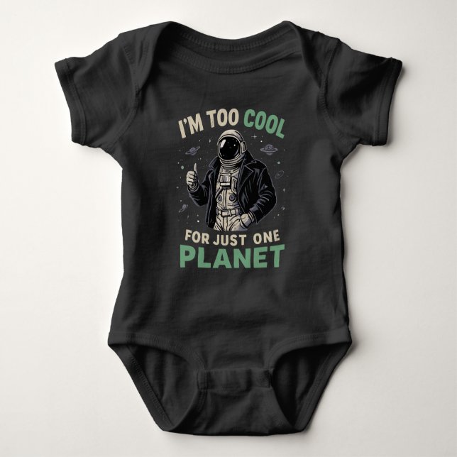 Jag är för cool för bara en planet t shirt (Framsida)