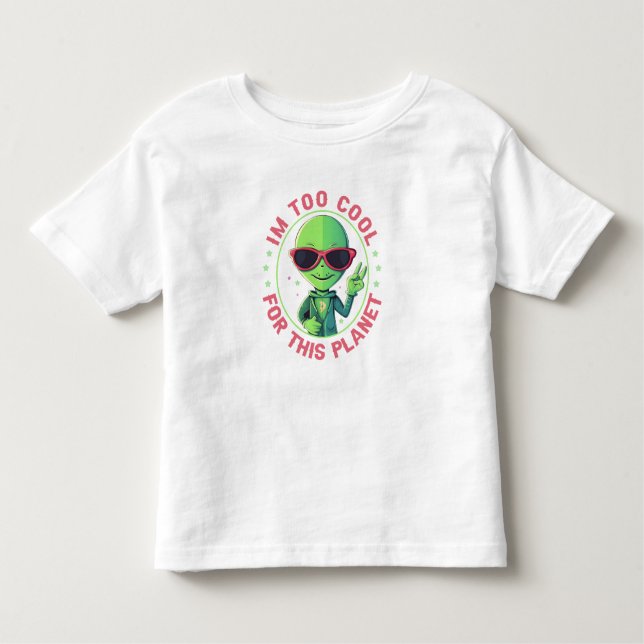 Jag är för coola för planeten t shirt (Framsida)