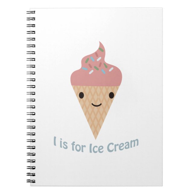 Jag är för Ice kräm Anteckningsbok Med Spiral (Framsidan)