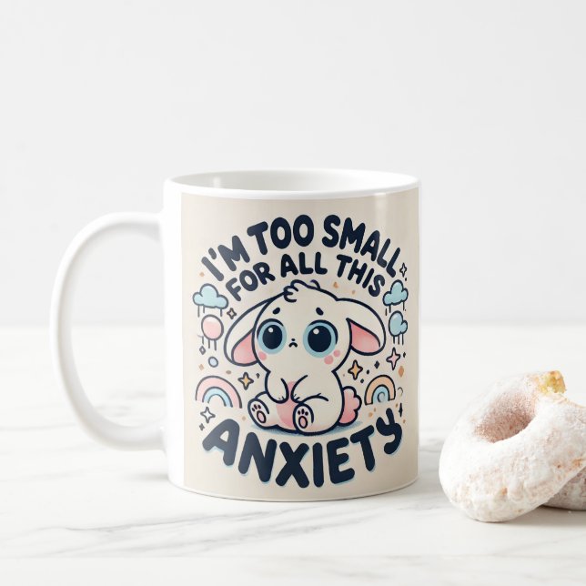 Jag är för liten för all denna oro kaffemugg (Med munk)