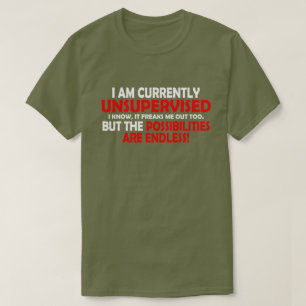 JAG ÄR FÖR NÄRVARANDE OÖVERVAKAD. MÖJLIGHETER T-SHIRT