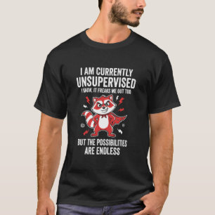 Jag är för närvarande Ovaknad Tvättbjörn Roligt Sa T Shirt
