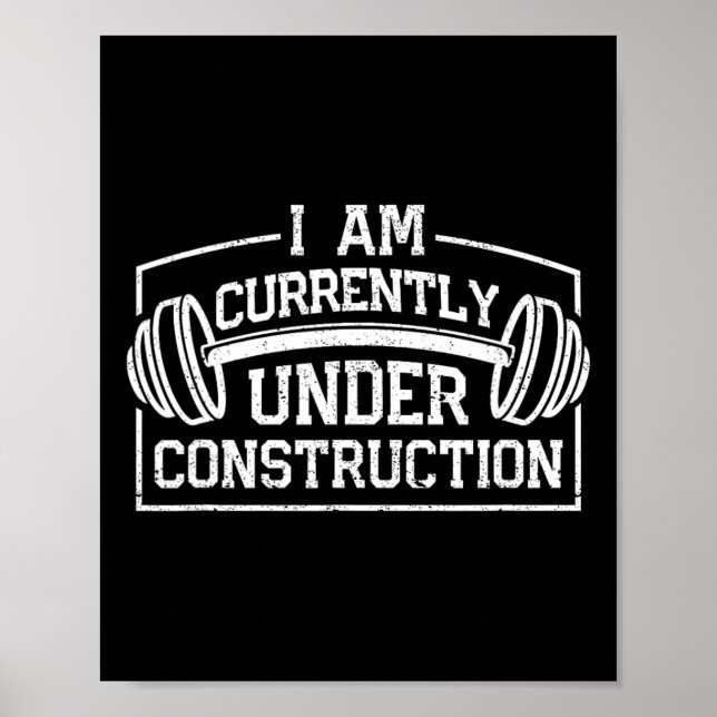 Jag är för närvarande under Construction Funny Gym Poster (Framsidan)