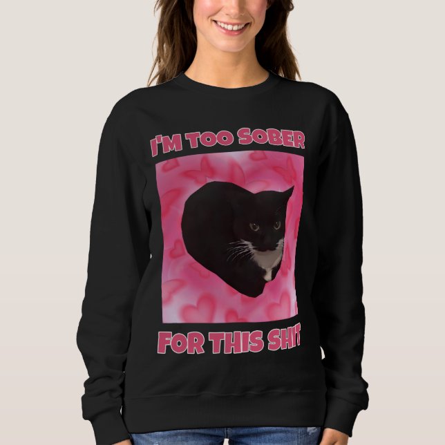 Jag är för nykter kvinnor i kattmemman t shirt (Framsida)