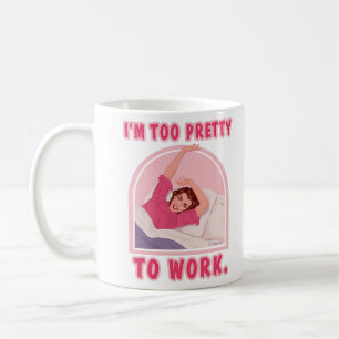 Jag är för söt för att arbeta. kaffemugg