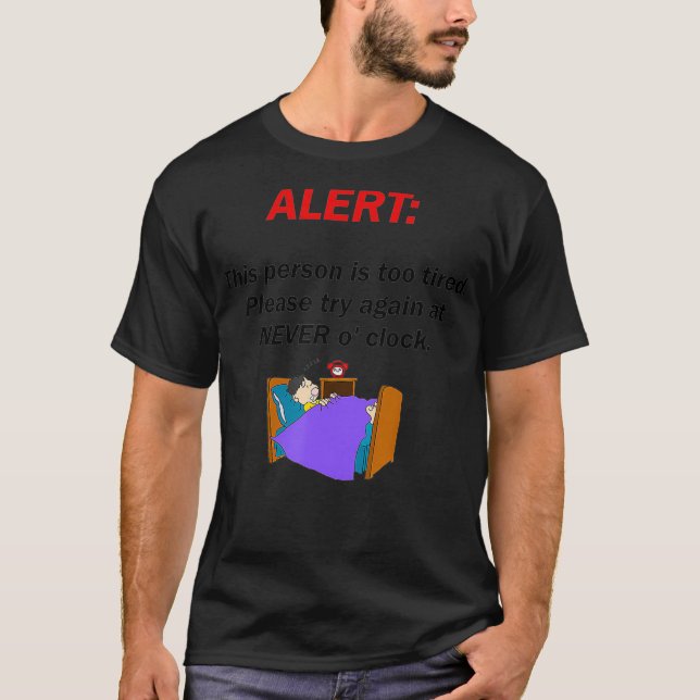 Jag är för trött, lat. t shirt (Framsida)