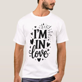 JAG ÄR Förälskad Minimalistisk Typografi Modern Ro T Shirt