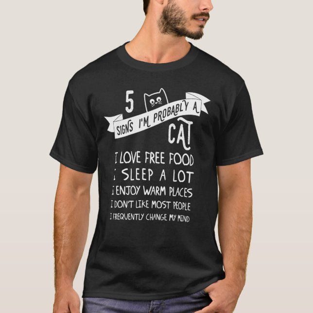 Jag är förmodligen en kattbatt. t shirt (Framsida)