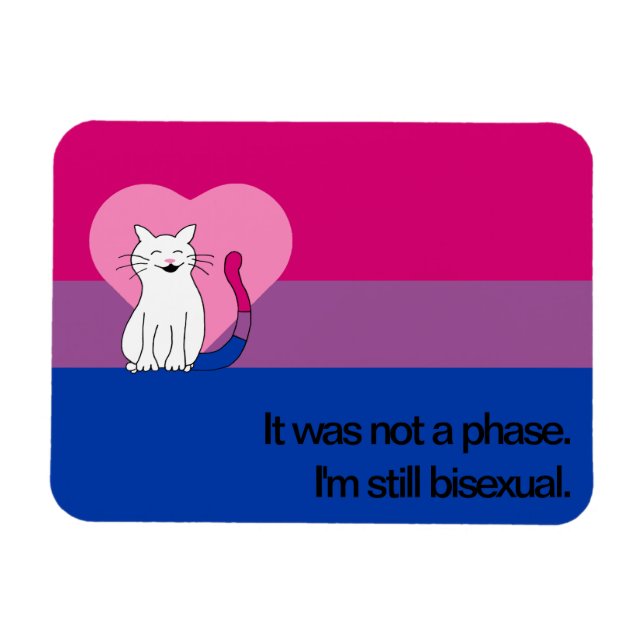 Jag är fortfarande Bisexual Cat med Bisexual Flagg Magnet (Horisontell)