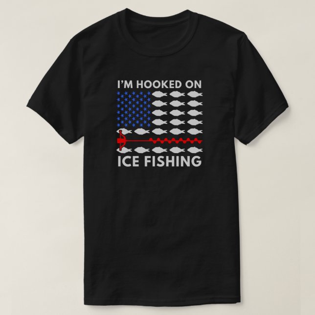 Jag är förtjust i Ice FIshing | Isfiske T Shirt (Design framsida)
