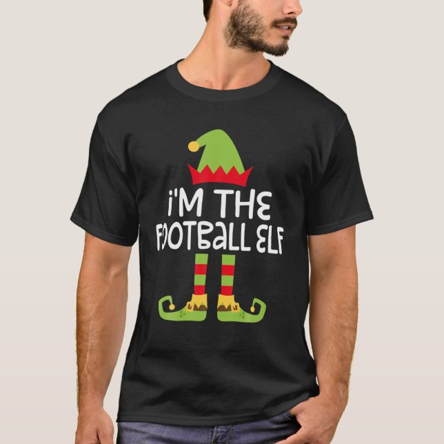 Jag är fotbollen Elf som matchar juldräkten T Shirt (Framsida)
