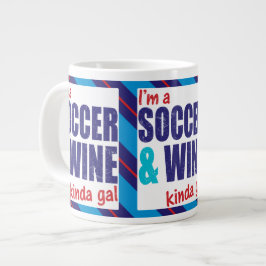 Jag är fotbollsspelare och Vin Kinda Gal Kopp Jumbo Mugg