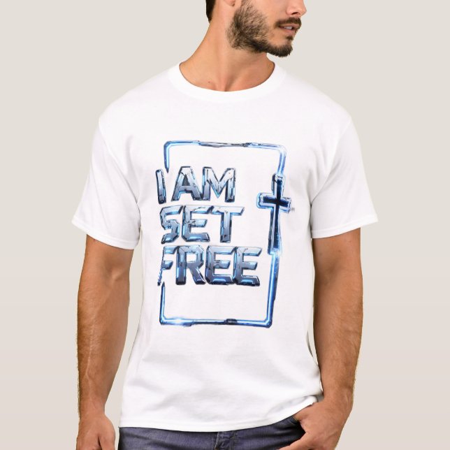Jag är frälst – Metallic Cross T-Shirt (Framsida)