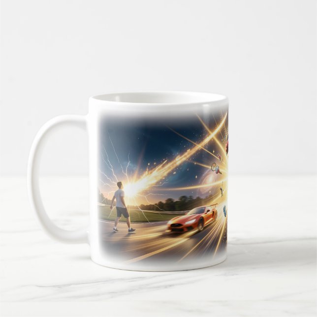 Jag Är Framgångsrik Kosmisk Energimugg Kaffemugg (Vänster)