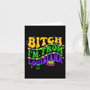 Jag är från Louisiana Mardi Gras Fleur De Lis Tjoc Kort
