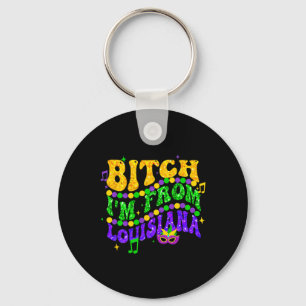 Jag är från Louisiana Mardi Gras Fleur De Lis Tjoc Nyckelring