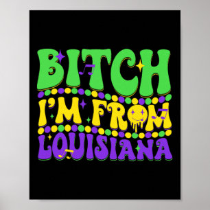 Jag är från Louisiana Mardi Gras Fleur De Lis Tjoc Poster
