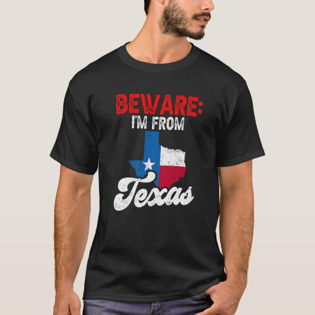 Jag är från Texas Patriotic Pride Texan Say T Shirt (Framsida)