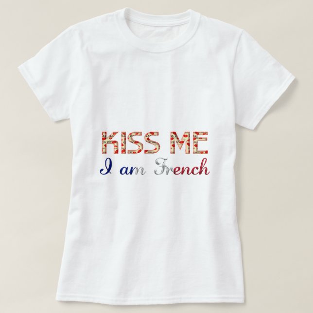 Jag är Fransk Funny Typography Land T-shirt (Design framsida)