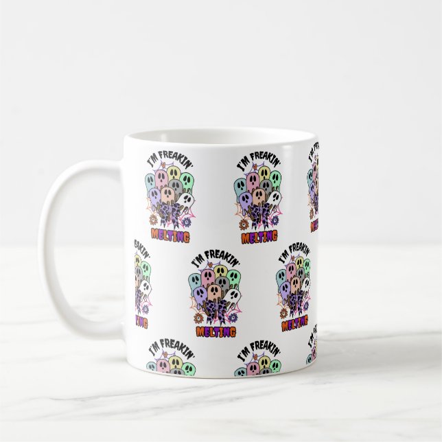 Jag är freakin, smälter Halloween Ice Spöken Kaffemugg (Vänster)