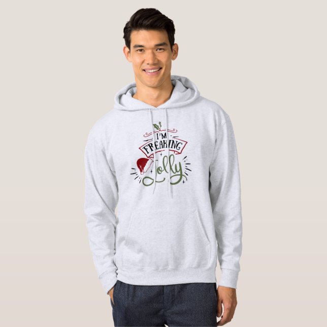 Jag är Freaking Jolly - en fin jul Hoodie (Hel framsida)