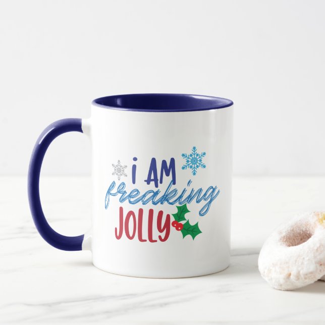 Jag är Freaking Jolly, God jul Spirit Mugg (Med munk)