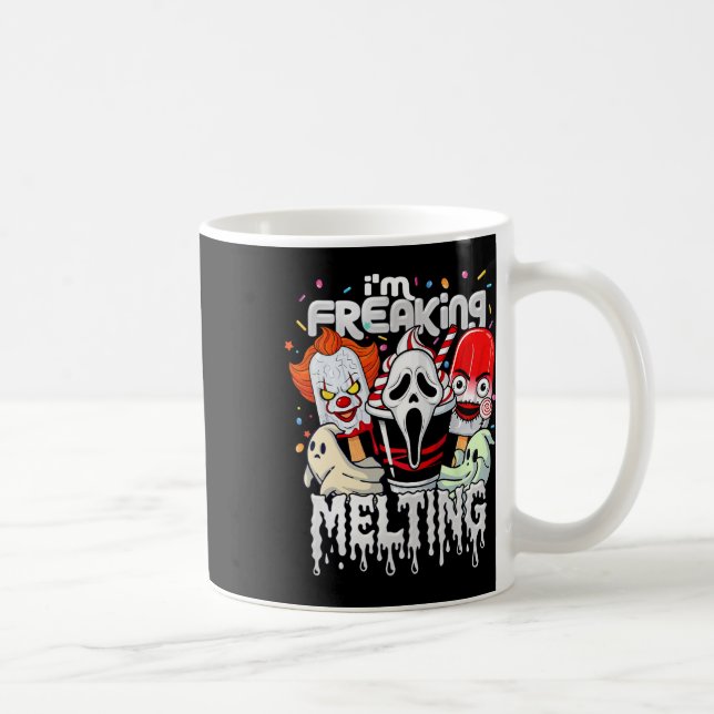 Jag är Freaking Smälter Funny Halloween Ice Cream  Kaffemugg (Höger)