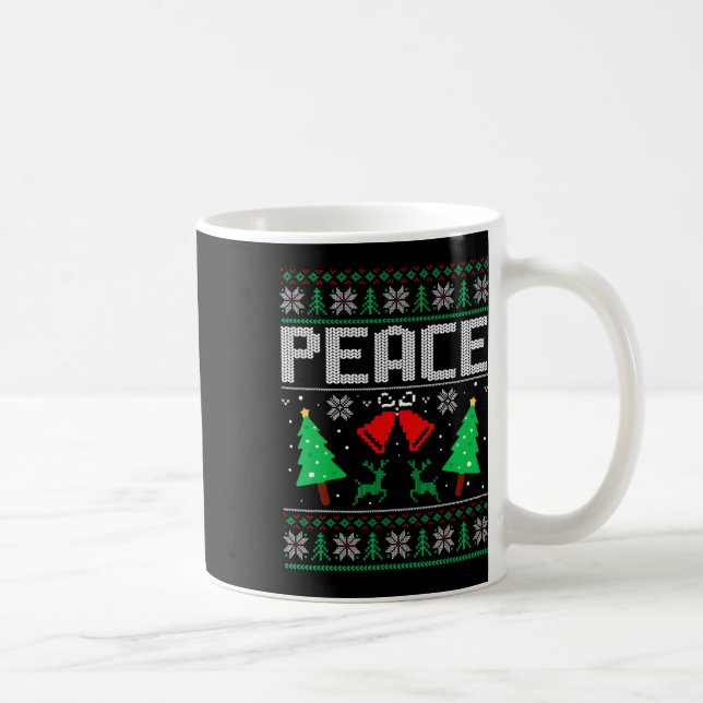 Jag är fred - jag Kom i fredspolen Matching Ugly C Kaffemugg (Höger)