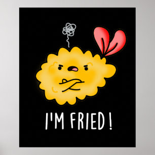Jag är Fried Funny Tempura Sushi Pun Mörk BG Poster