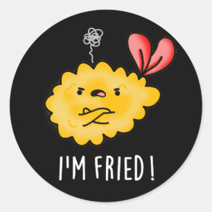 Jag är Fried Funny Tempura Sushi Pun Mörk BG Runt Klistermärke