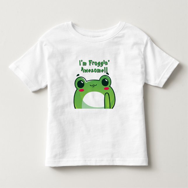 "Jag är Froggin'Fantastisk" - Groda den söta T-Shi T Shirt (Framsida)