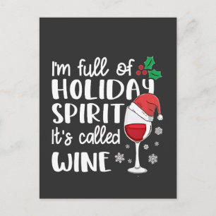 Jag är full av julstämning Det kallas vin jul Inbjudan Vykort