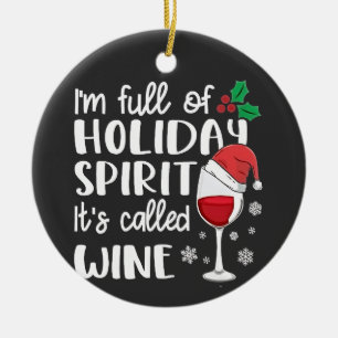 Jag är full av julstämning Det kallas vin jul Julgransprydnad Keramik