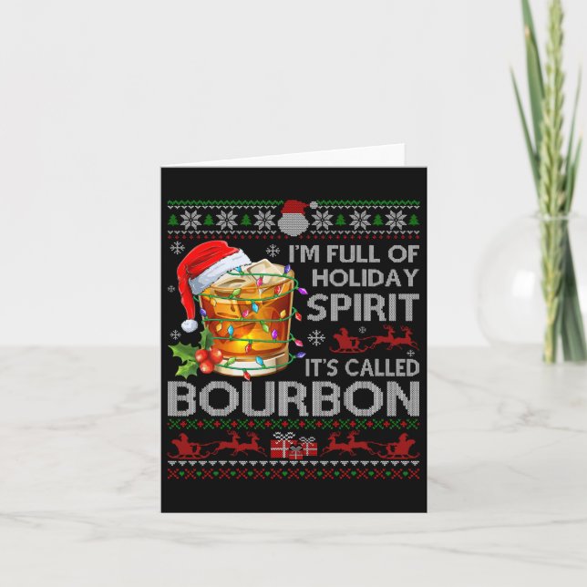 Jag är Fullt av Helgdag Bourbon Ugly Julafton Swea Kort (Framsida)