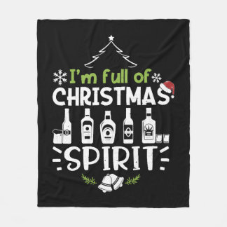 Jag är Fullt av julstämning - juldrickande Fleecefilt